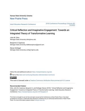 Critical Reflection and Imaginative Engagement: Towards an Integrated Theory of Transformative Learning
