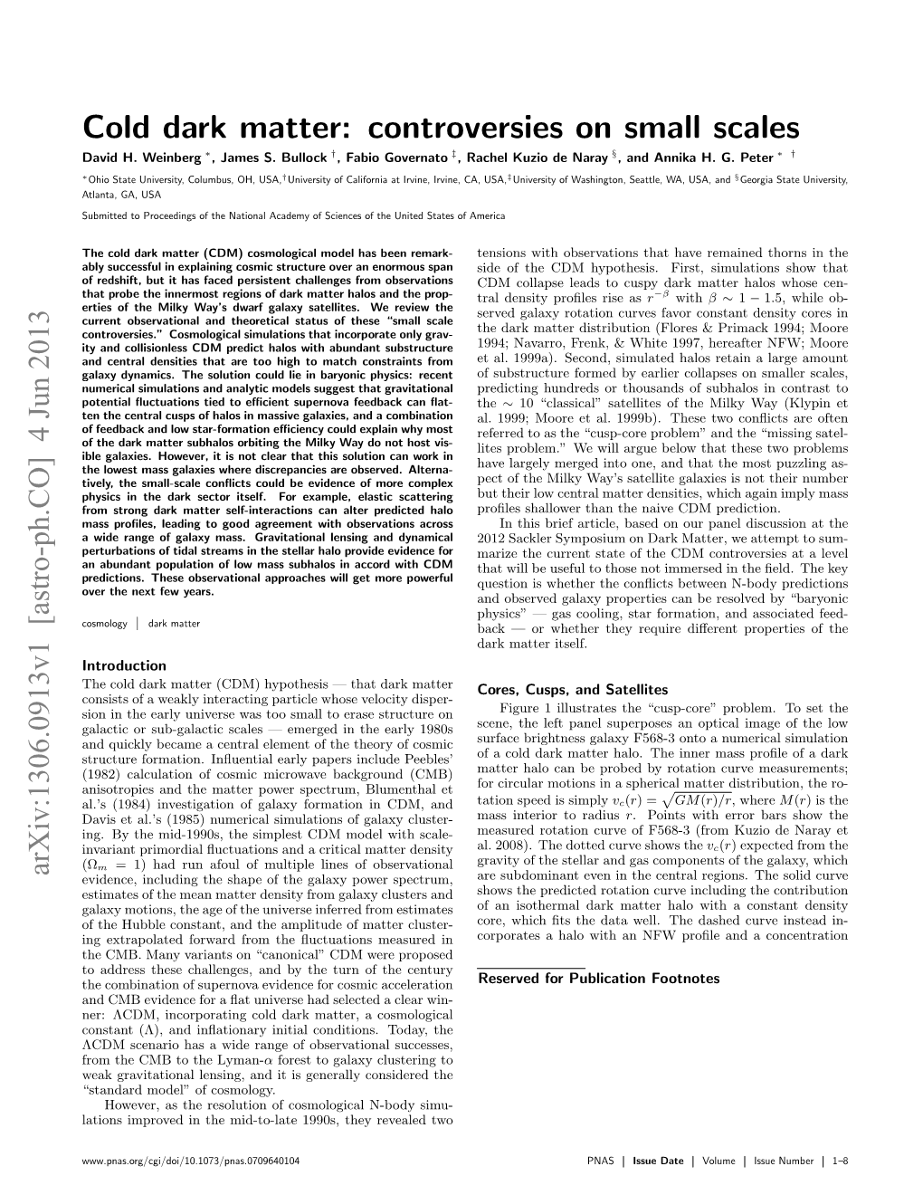 Cold Dark Matter: Controversies on Small Scales David H