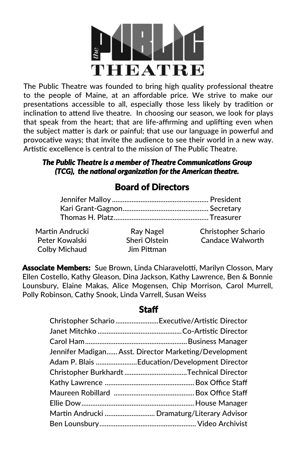 Staff Board of Directors