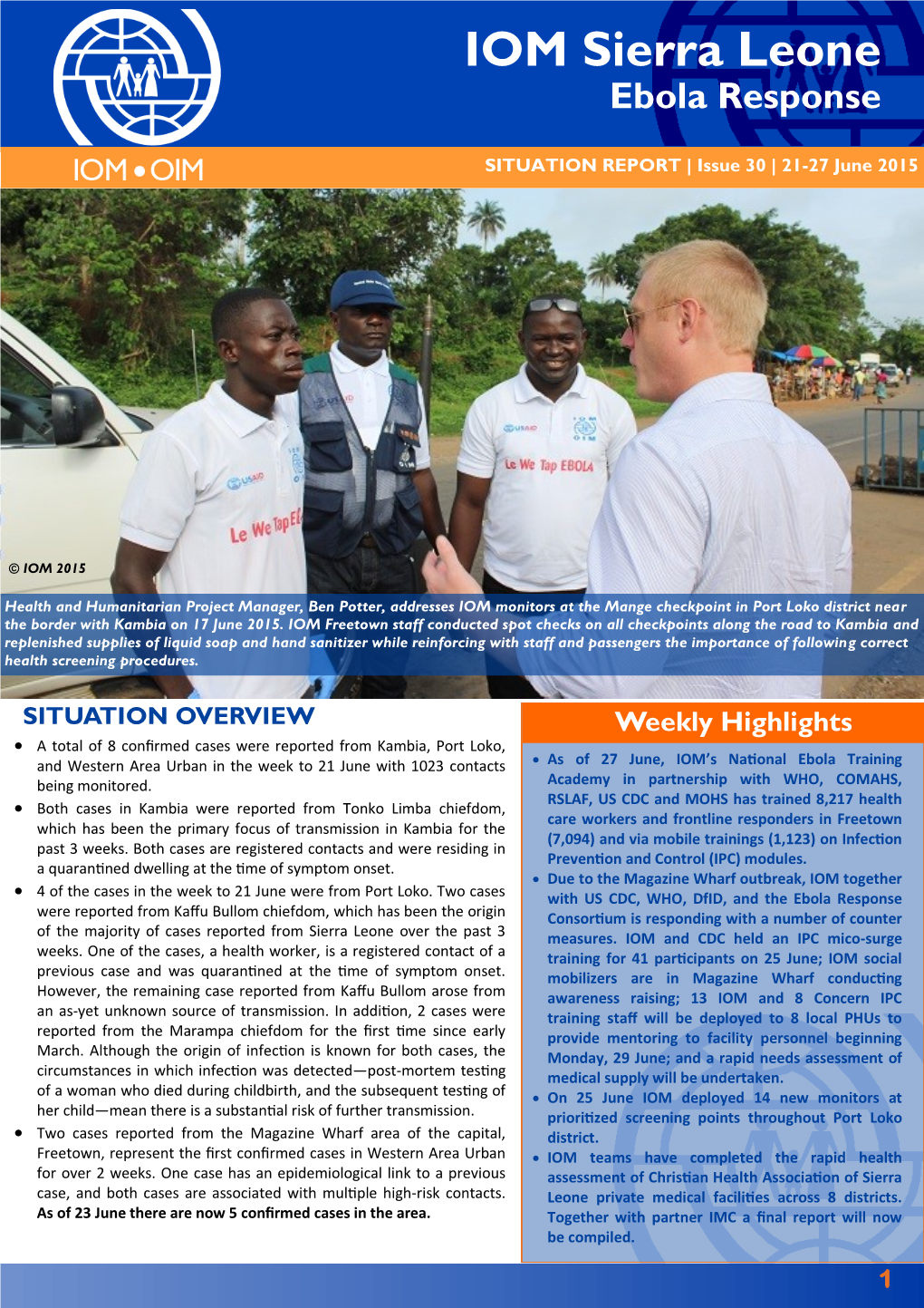 IOM Sierra Leone Ebola Response