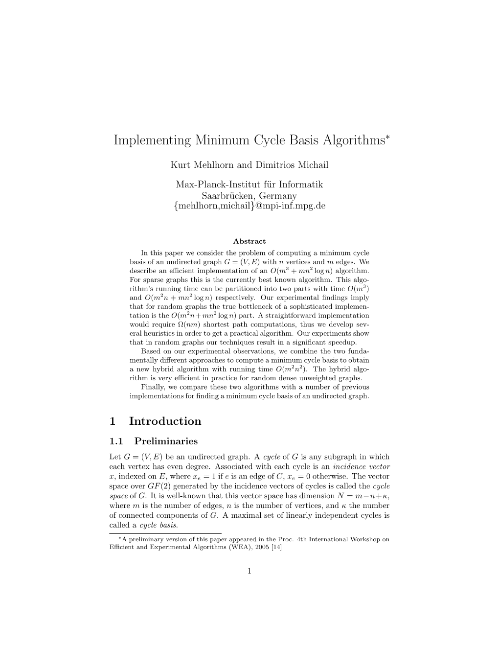 Implementing Minimum Cycle Basis Algorithms∗