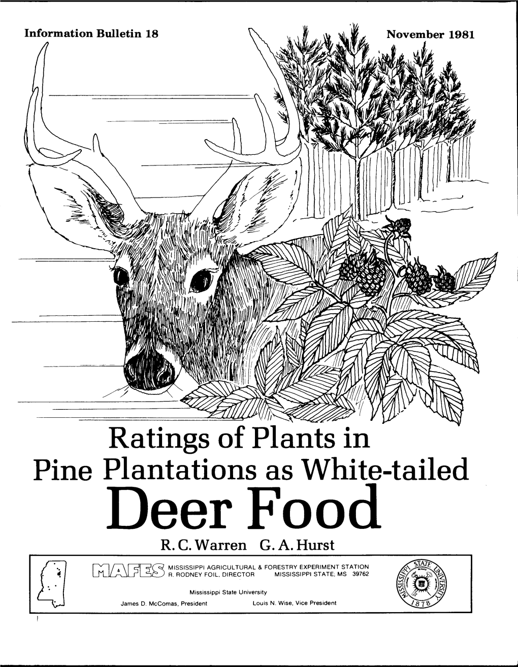 Ratings of Plants in Pine Plantations As White-Tailed Deer Food R