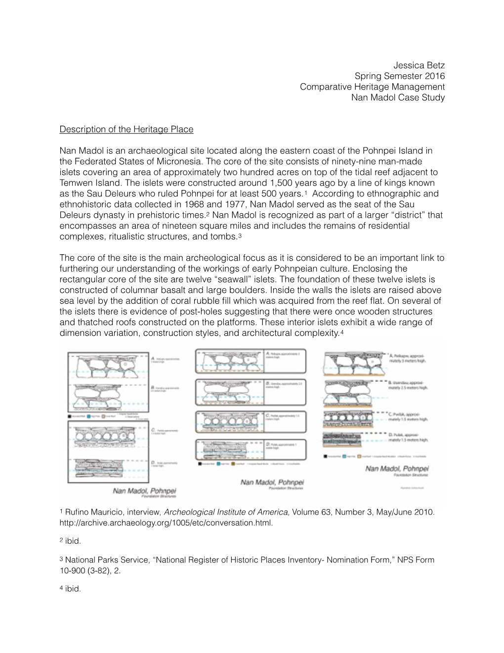 Jessica Betz Spring Semester 2016 Comparative Heritage Management Nan Madol Case Study