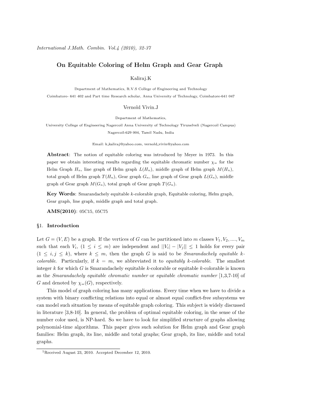 On Equitable Coloring of Helm Graph and Gear Graph