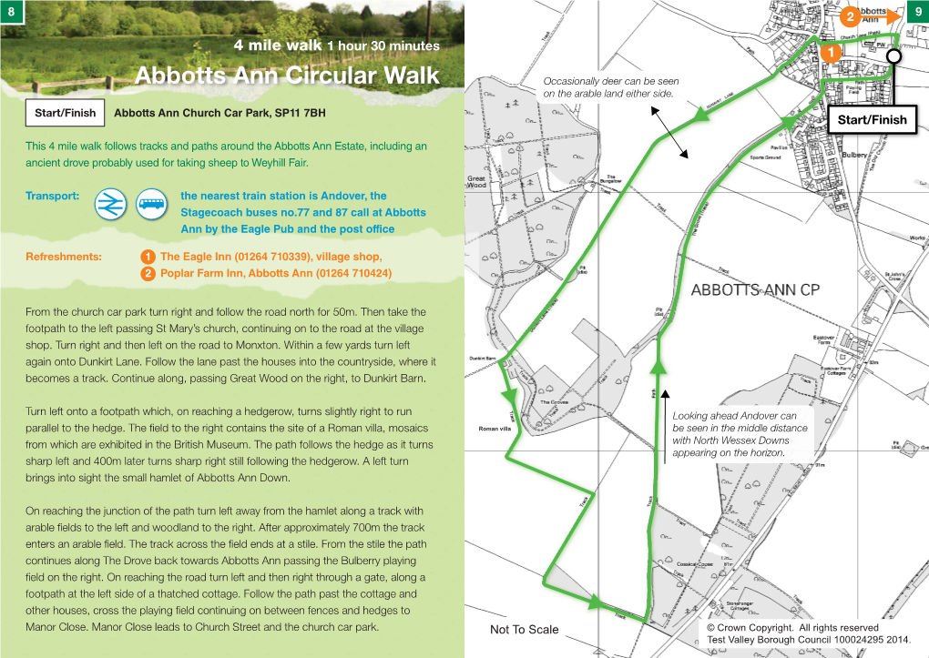 Abbotts Ann Circular Walk Occasionally Deer Can Be Seen on the Arable Land Either Side