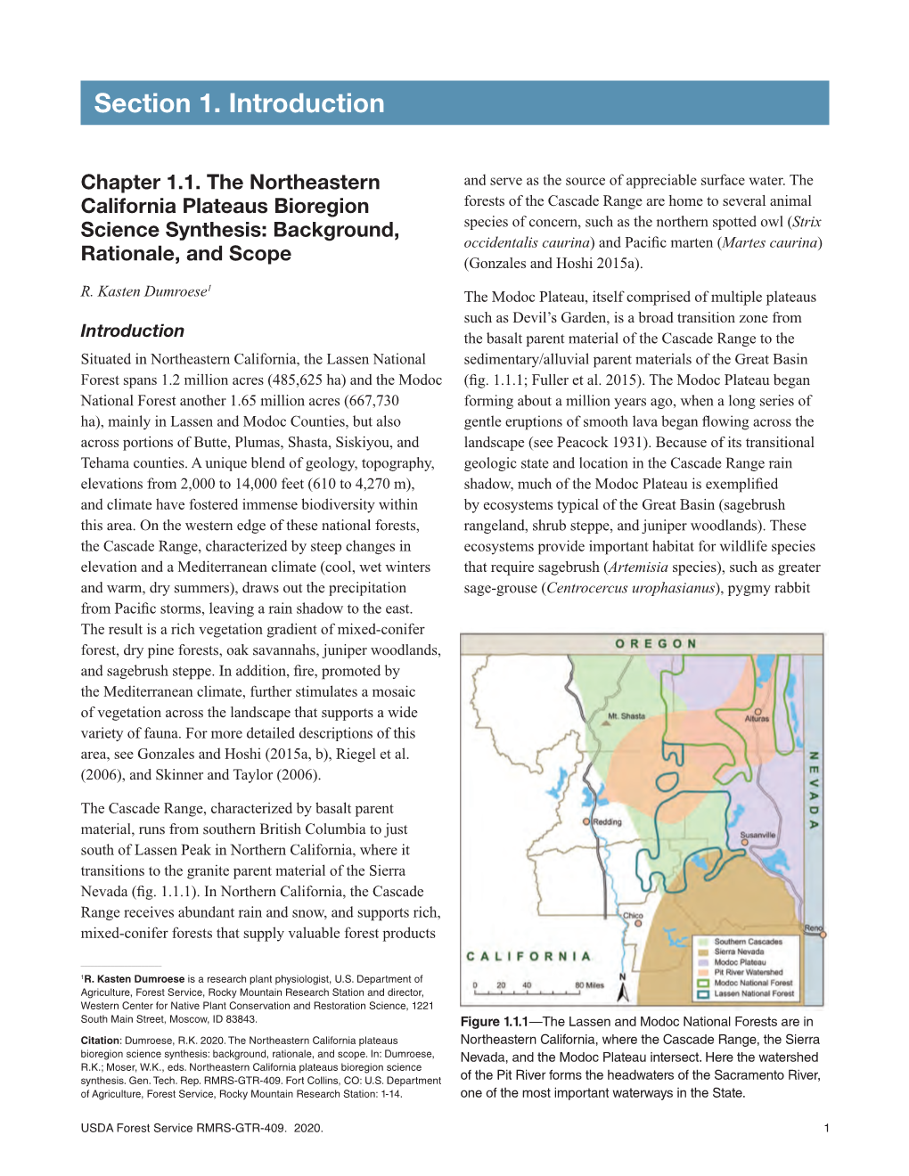 The Northeastern California Plateaus Bioregion