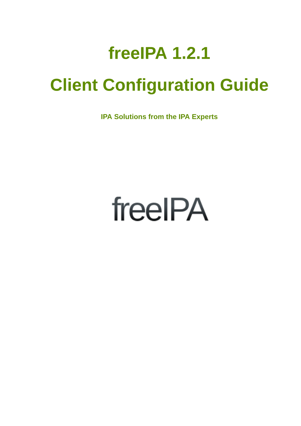 Freeipa 1.2.1 Client Configuration Guide