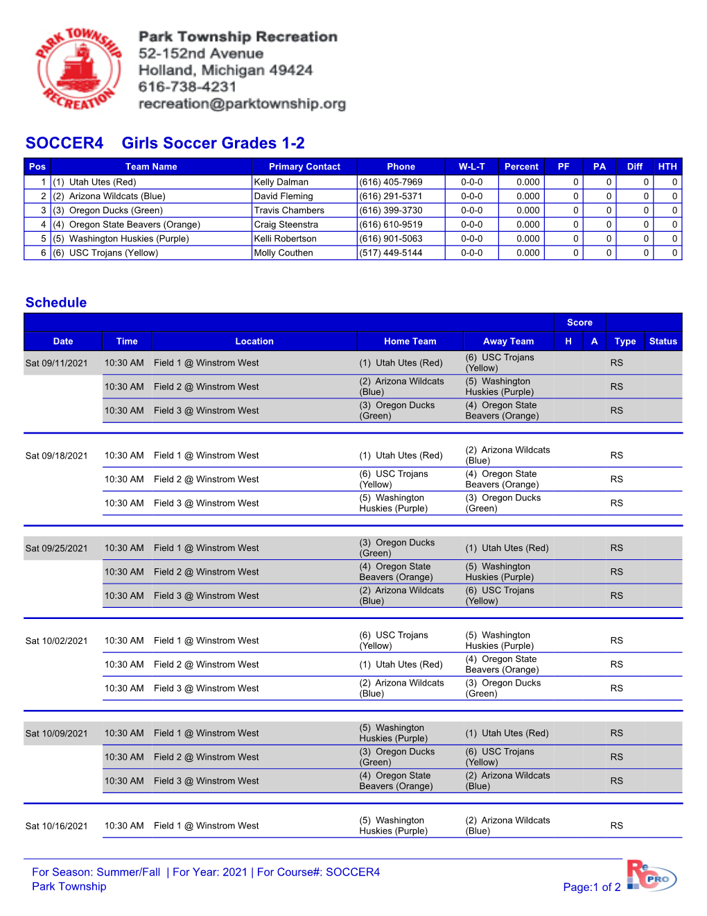 SOCCER4 Girls Soccer Grades 1-2