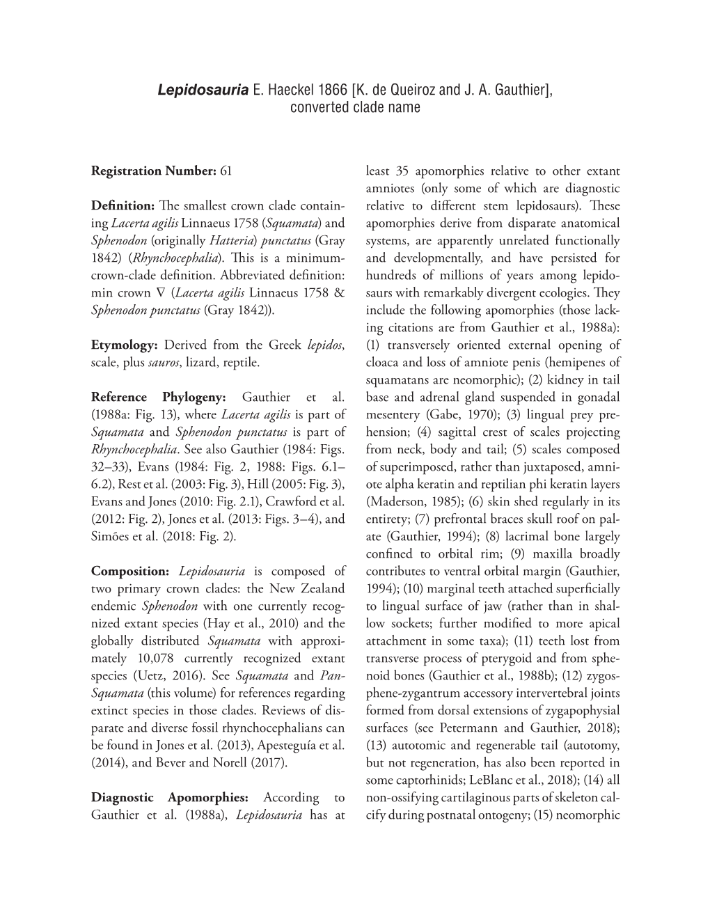 Phylonyms; a Companion to the Phylocode