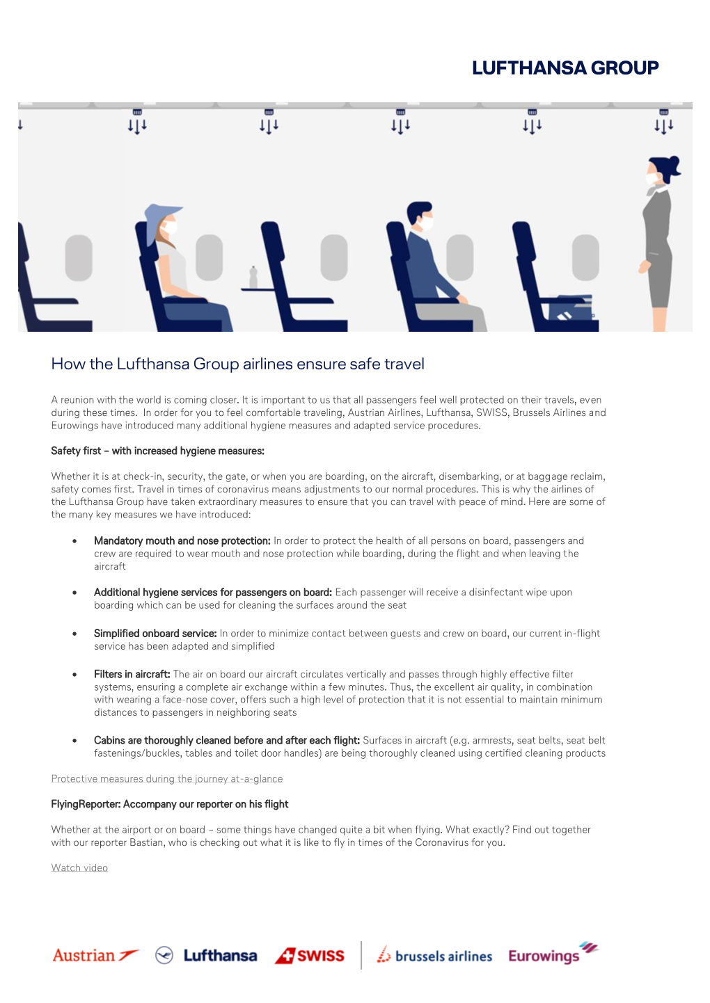 How the Lufthansa Group Airlines Ensure Safe Travel