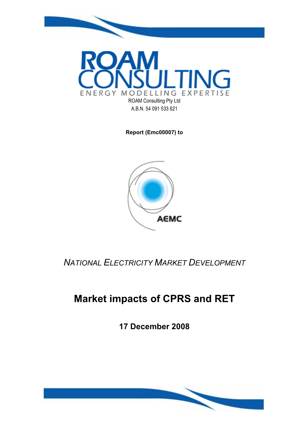 Report to AEMC 2008-12-17