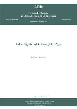 Italian Egyptologists Through the Ages