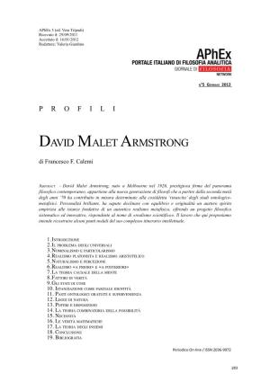 DAVID MALET ARMSTRONG Di Francesco F
