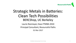 Bercshop Strategic Metals Presentation