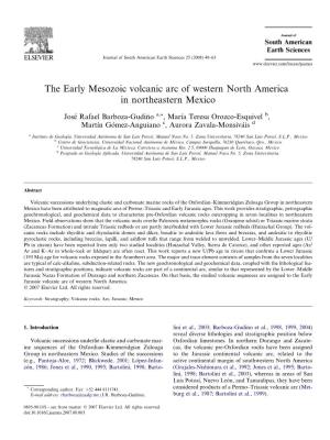 The Early Mesozoic Volcanic Arc of Western North America in Northeastern Mexico