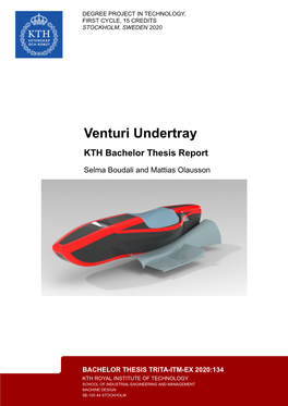 Venturi Undertray KTH Bachelor Thesis Report