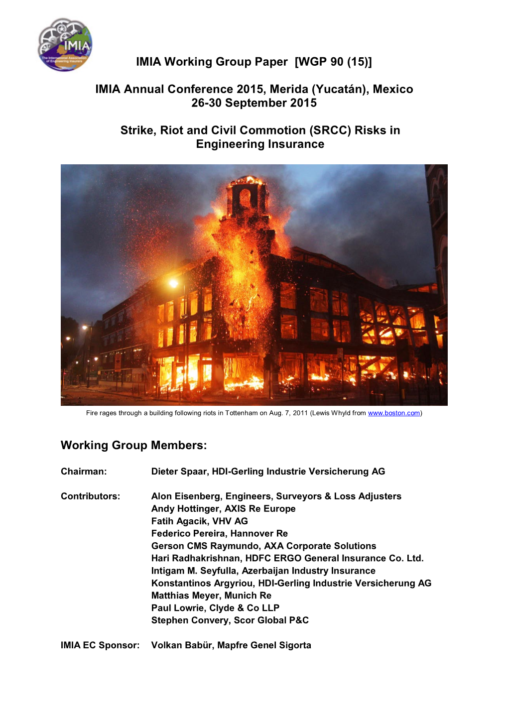 SRCC) Risks in Engineering Insurance
