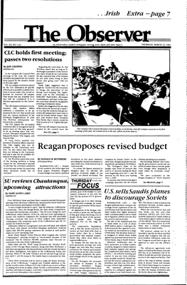 Reagan Proposes Revised Budget Year