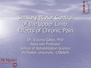 Sensory-Motor Control of the Upper Limb: Effects of Chronic Pain