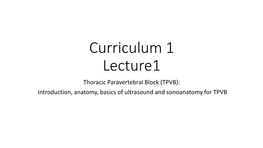 Curriculum 1 – Lecture 1
