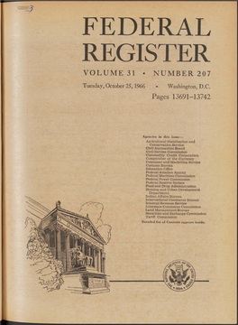 Federal Register Volume 31 • Number 207