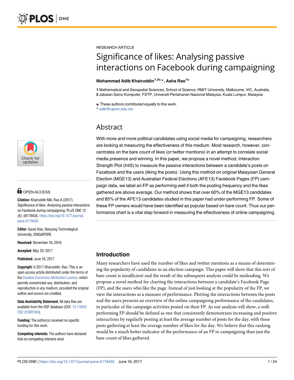 Analysing Passive Interactions on Facebook During Campaigning