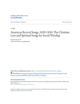 The Christian Lyre and Spiritual Songs for Social