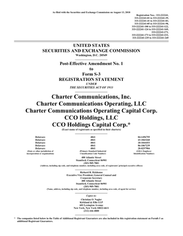 Charter Communications, Inc. Charter Communications Operating, LLC Charter Communications Operating Capital Corp