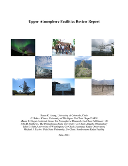 Upper Atmosphere Facilities Review Report