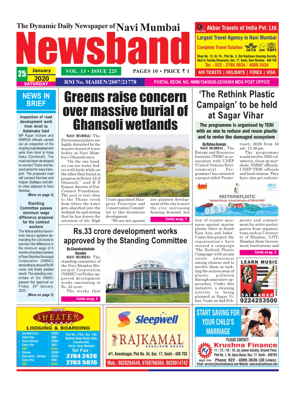 Greens Raise Concern Over Massive Burial of Ghansoli Wetlands