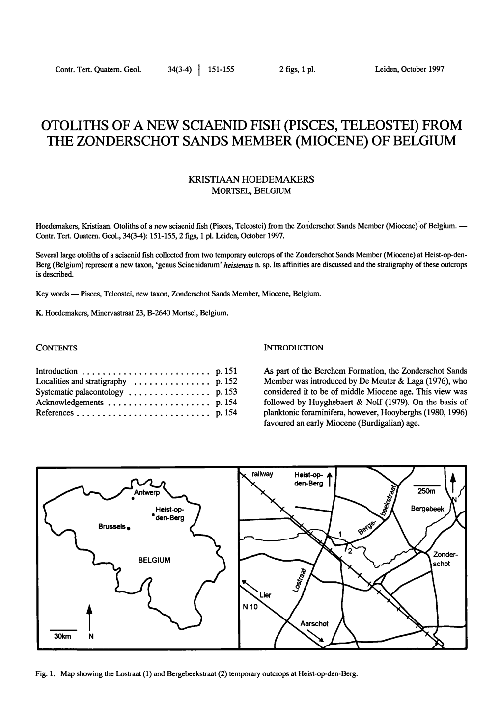 Miocene) of Belgium