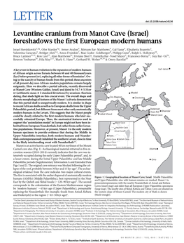 5. Levantine Cranium from Manot Cave (Israel) Foreshadows the First