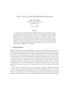 Tense Logic in Einstein-Minkowski Space-Time