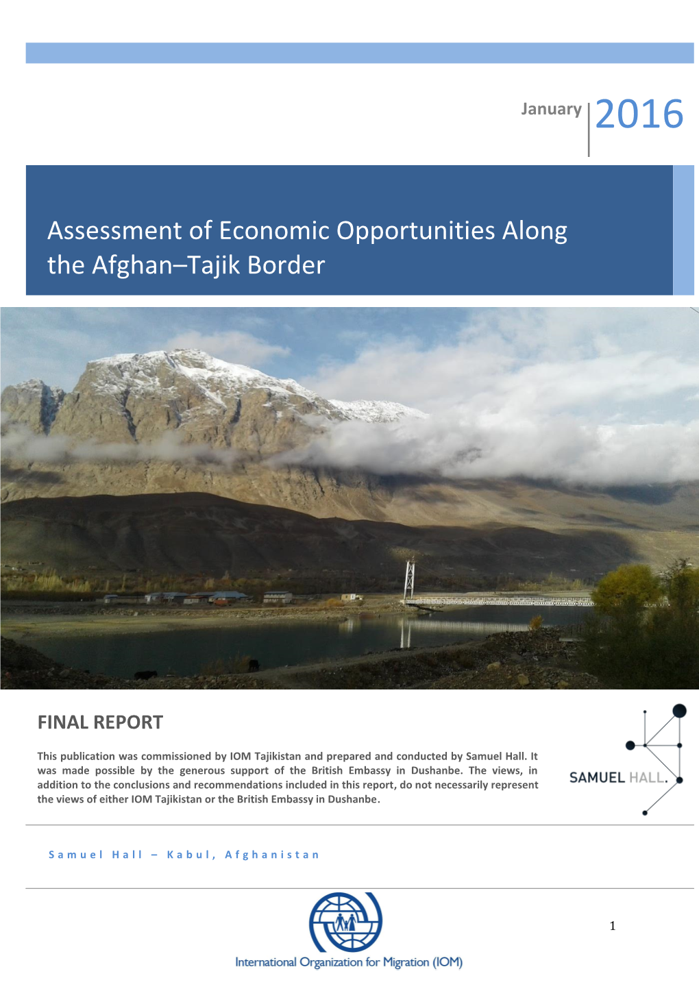 Assessment of Economic Opportunities Along the Afghan