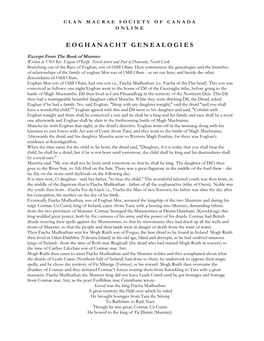 Eoghanacht Genealogies