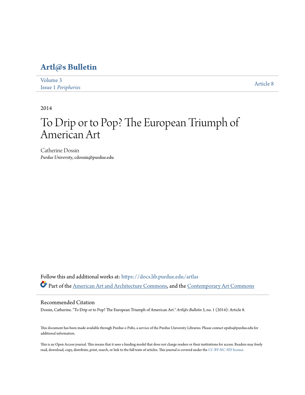 The European Triumph of American Art