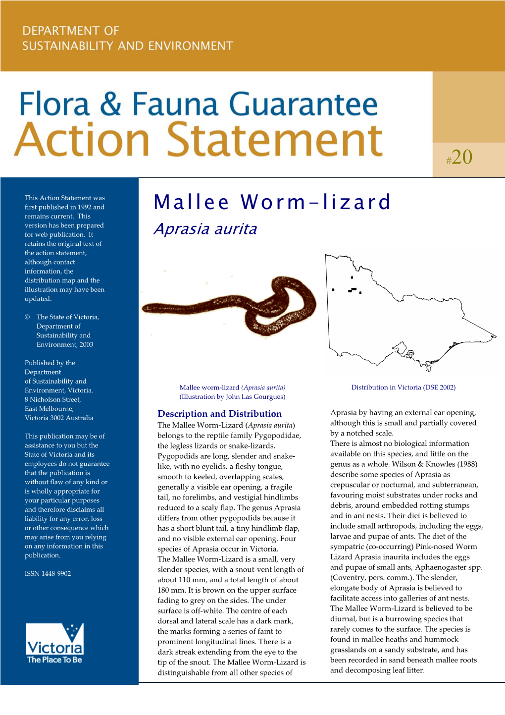 Mallee Worm-Lizard Version Has Been Prepared for Web Publication