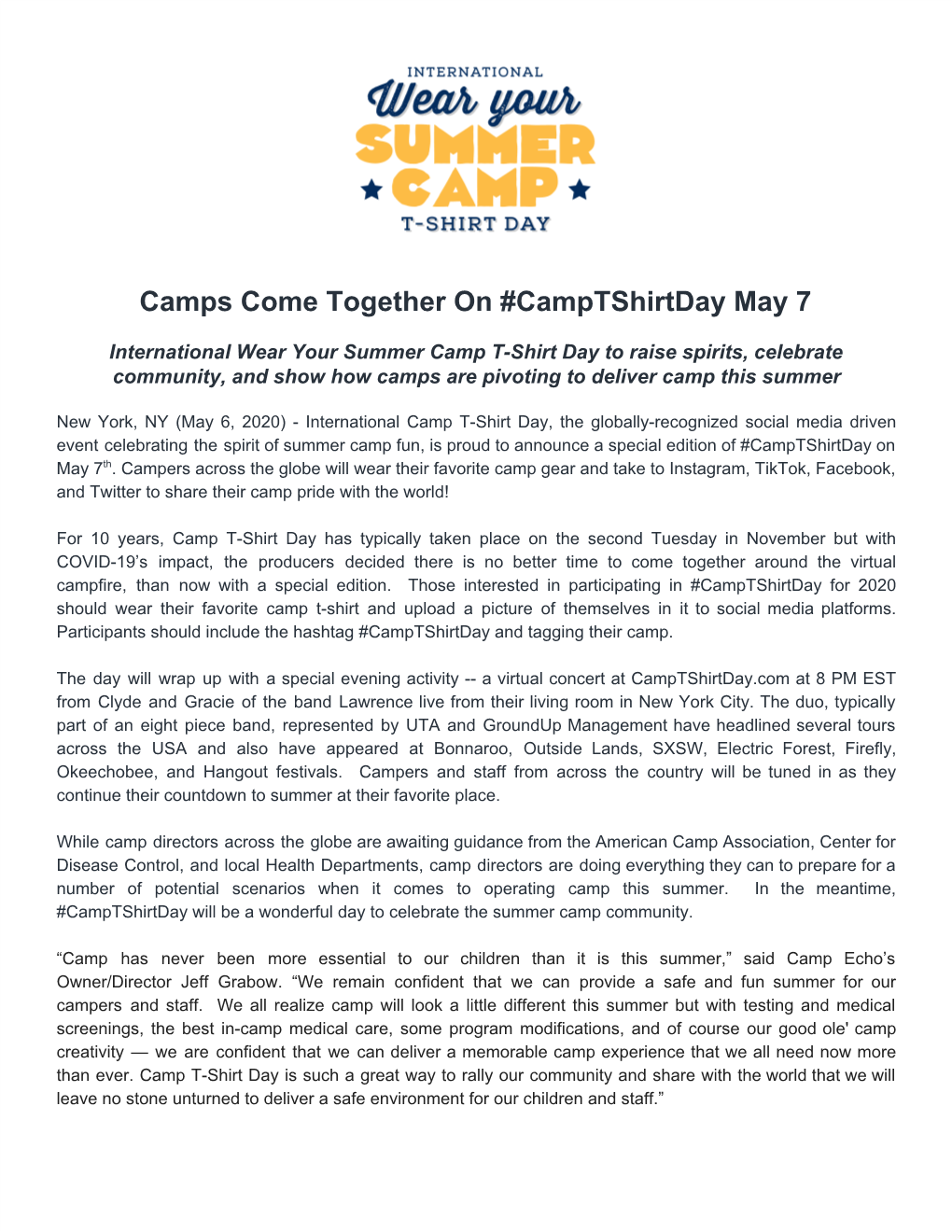Camps Come Together on #Camptshirtday May 7