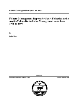 Fishery Management Report No. 00-7