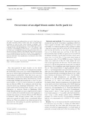 Occurrence of an Algal Bloom Under Arctic Pack Ice