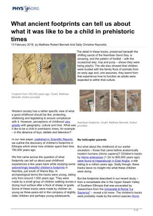 What Ancient Footprints Can Tell Us About What It Was Like to Be a Child in Prehistoric Times 13 February 2018, by Matthew Robert Bennett and Sally Christine Reynolds