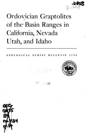 Ordovician Graptolites of Thevbasin Ranges in California, Nevada Utah