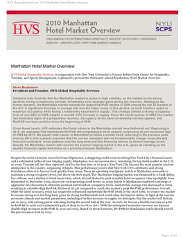 Manhattan Hotel Market Overview