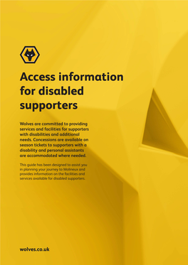 Access Information for Disabled Supporters