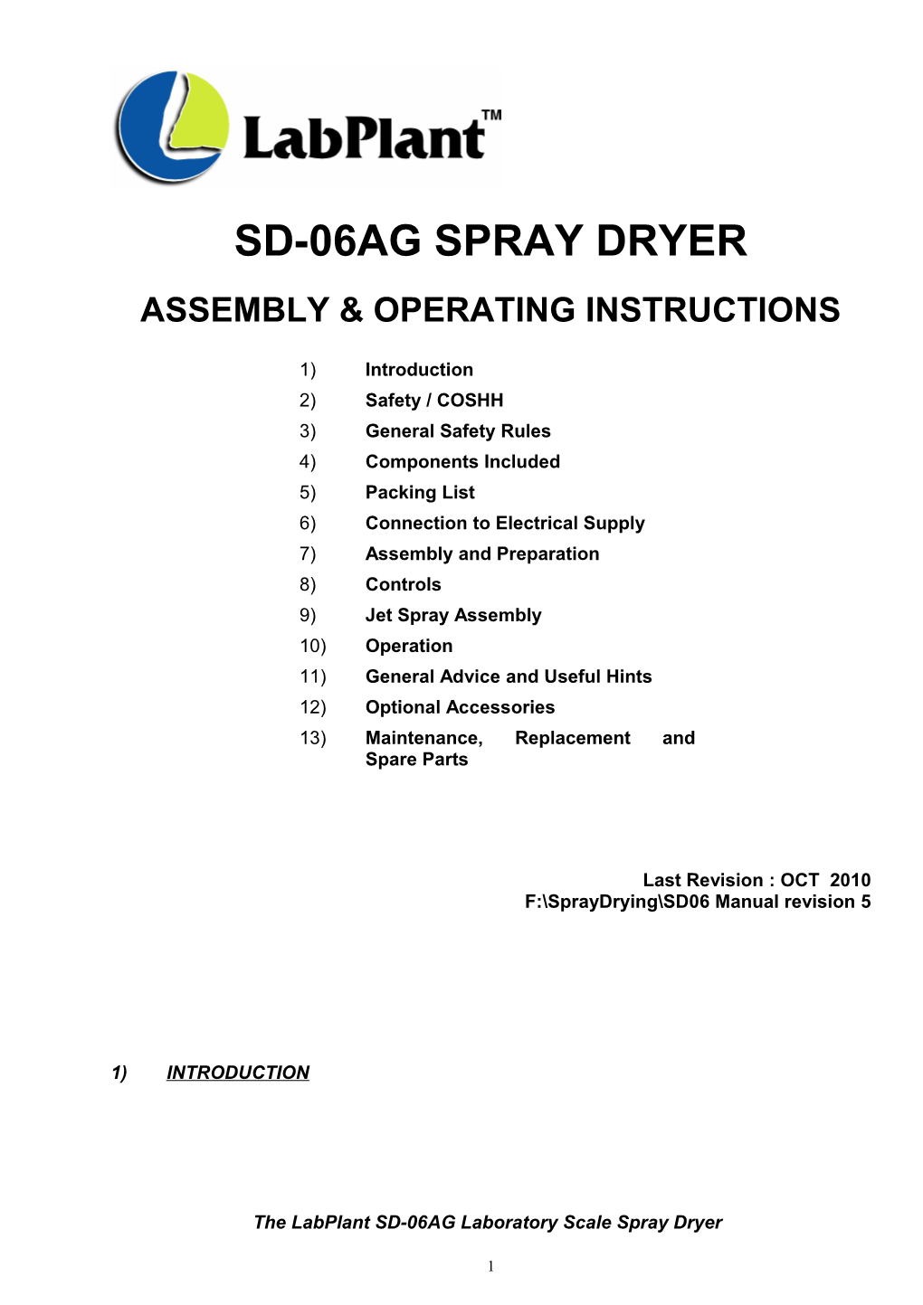 Assembly & Operating Instructions