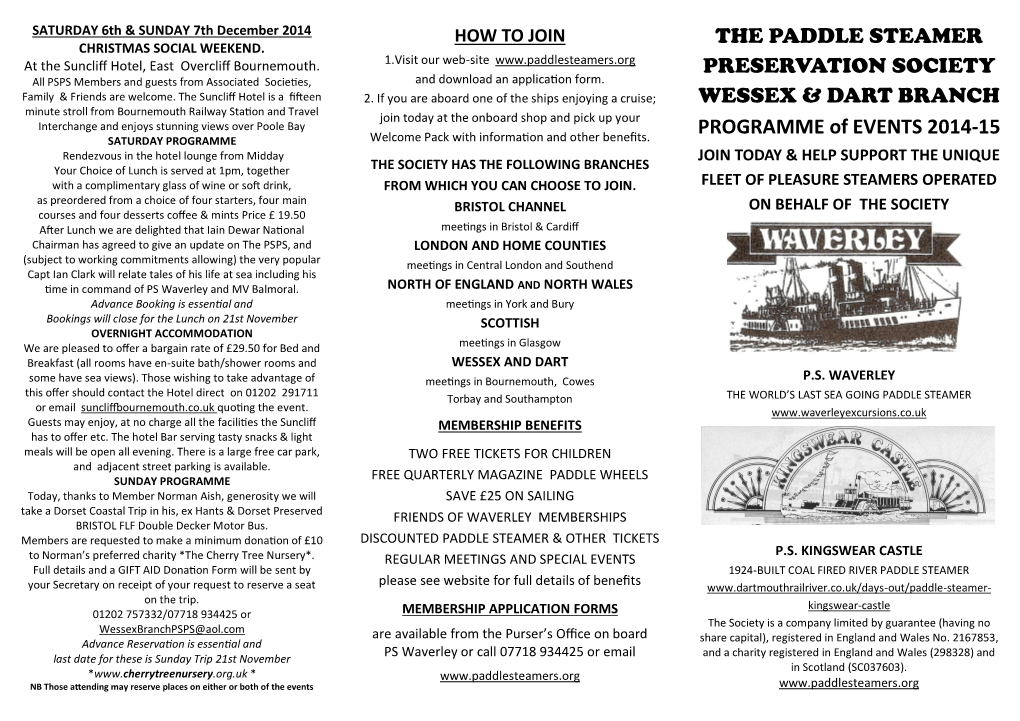 The Paddle Steamer Preservation Society