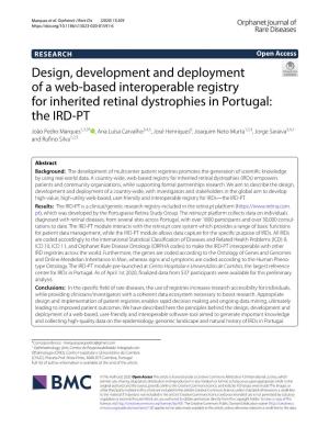Design, Development and Deployment of a Web-Based Interoperable Registry for Inherited Retinal Dystrophies in Portugal: the IRD