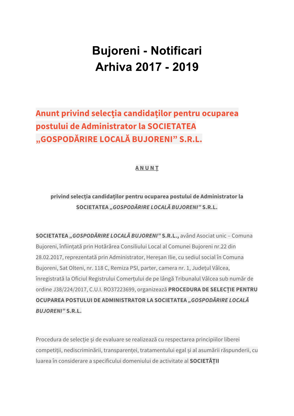 Notificari Arhiva 2017 - 2019
