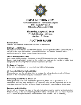 OMSA 2021 AUCTION Catalog (Final)