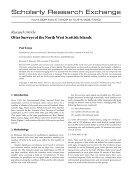 Otter Surveys of the North West Scottish Islands
